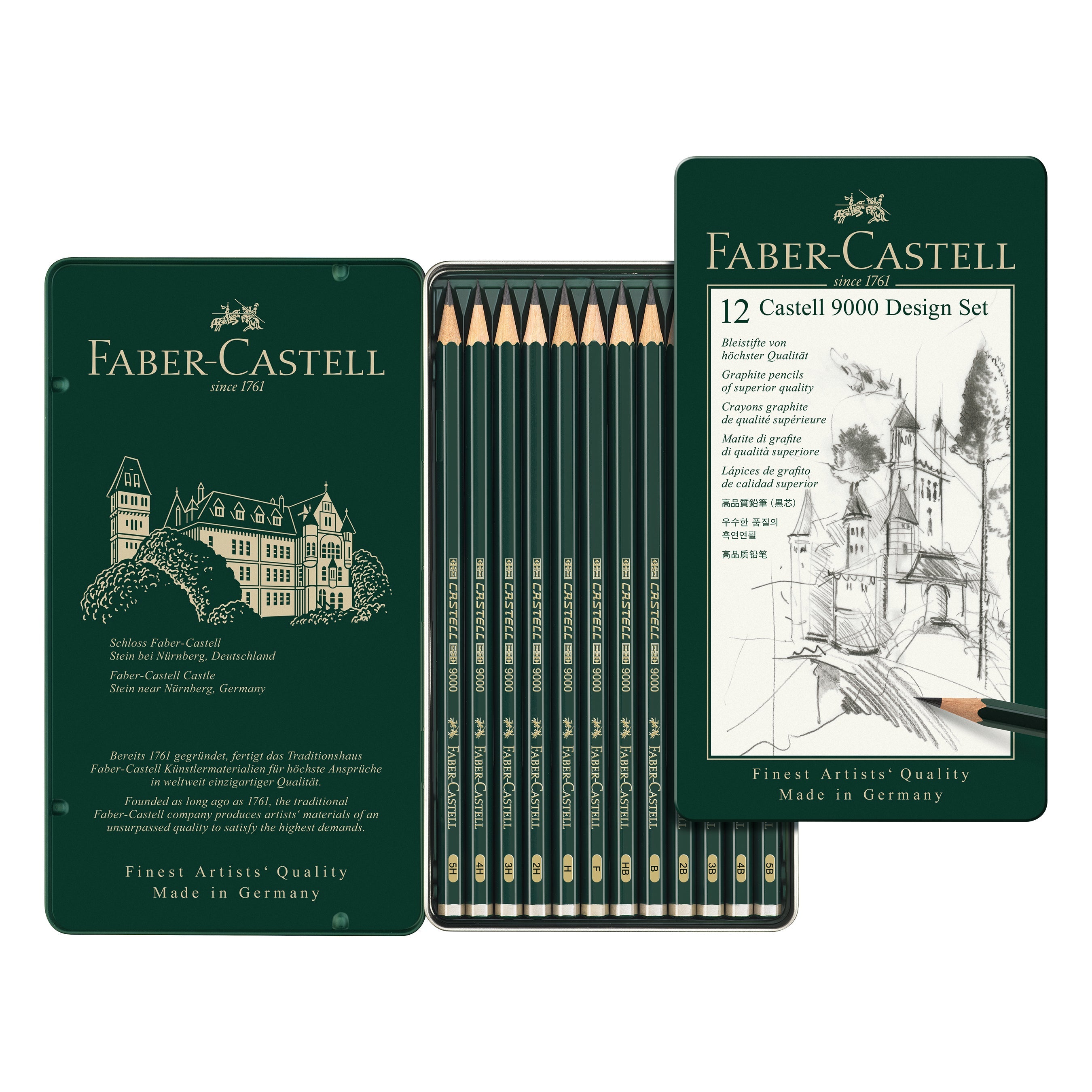 Set de Lápices de Dibujo 9000 Faber-Castell 12 pzs