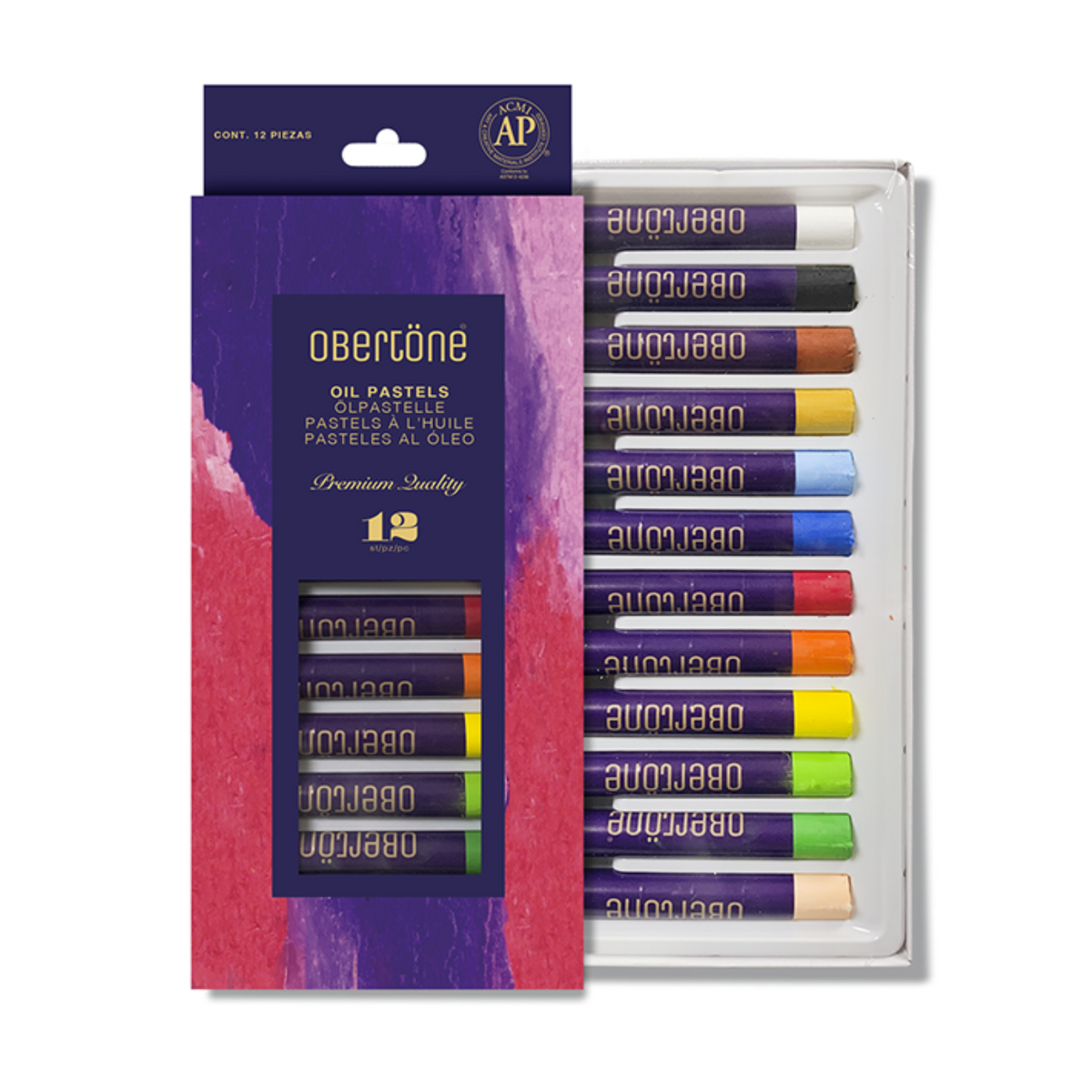 Set Pasteles al Óleo 12 colores Obertone