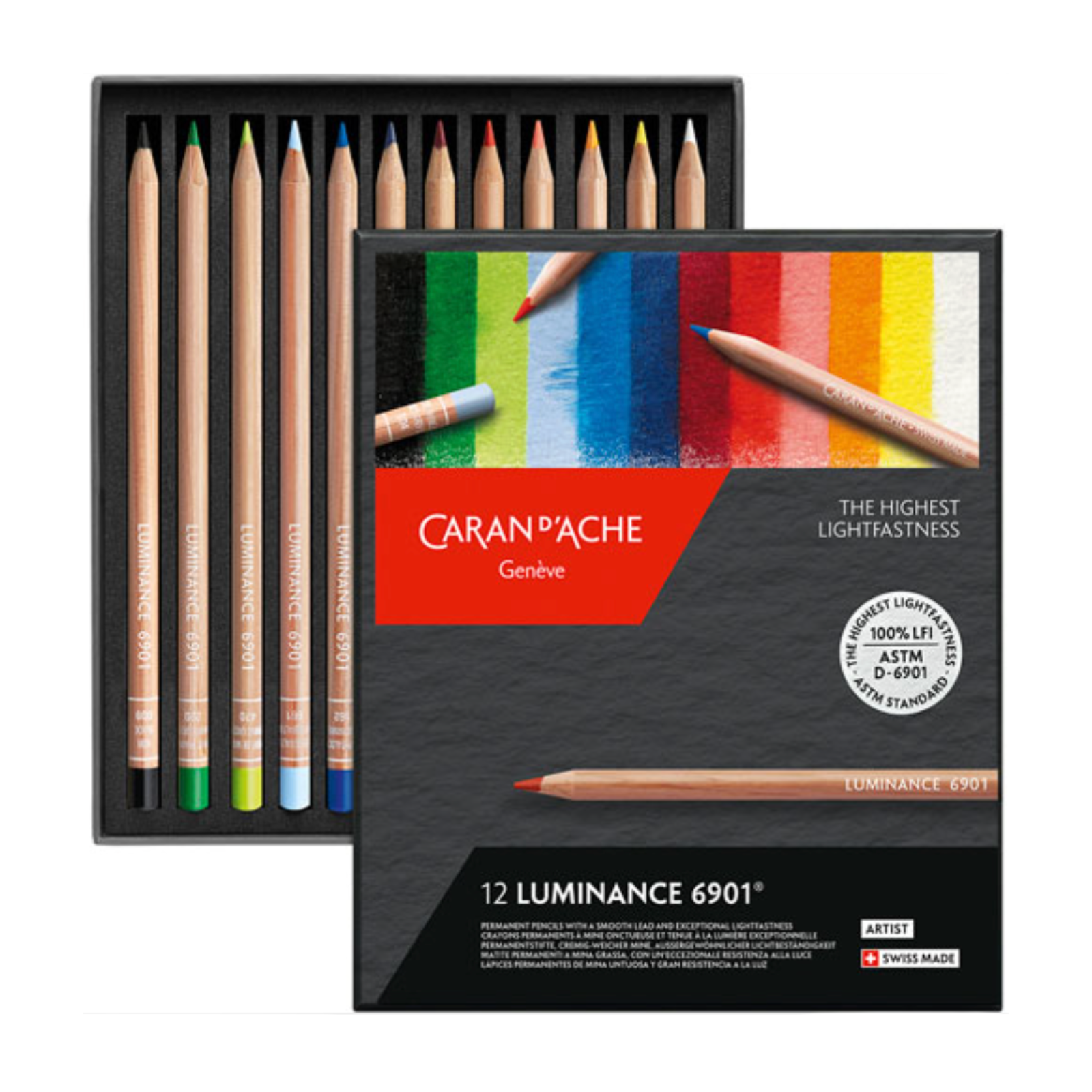 Lápices de Color Luminance 12 Colores Caran d'Ache