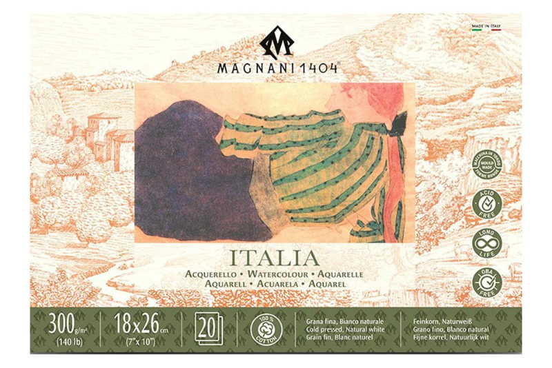 Block Acuarela Magnani Italia Grano Fino 300g