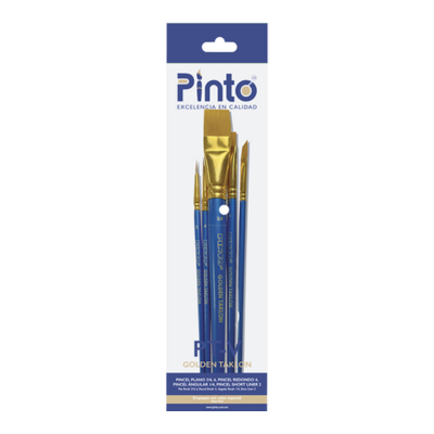Set Pinceles PTV Golden Taklon Pinto