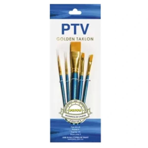 Set Pinceles PTV Golden Taklon Pinto