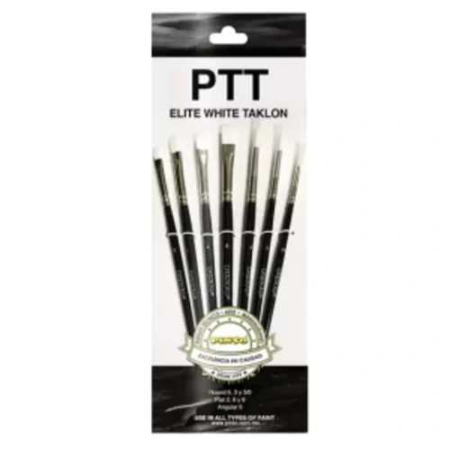 Set Pinceles PTT Elite White Taklon Pinto