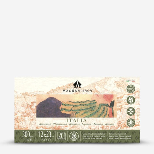 Block Acuarela Magnani Italia Grano Fino 300g 12x23cm